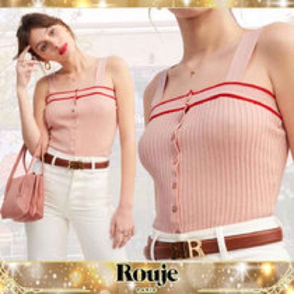 Rouje Pink Ribbed Knit Tank